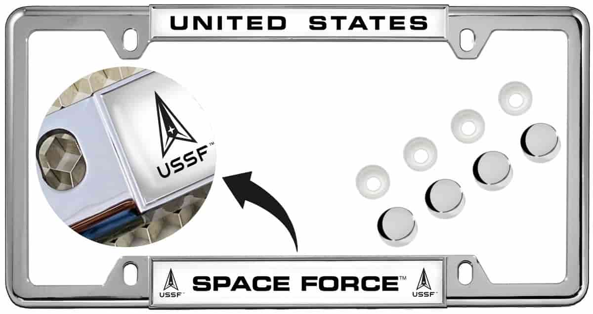 U.S. Space Force - Car Metal License Plate Frame (WB)